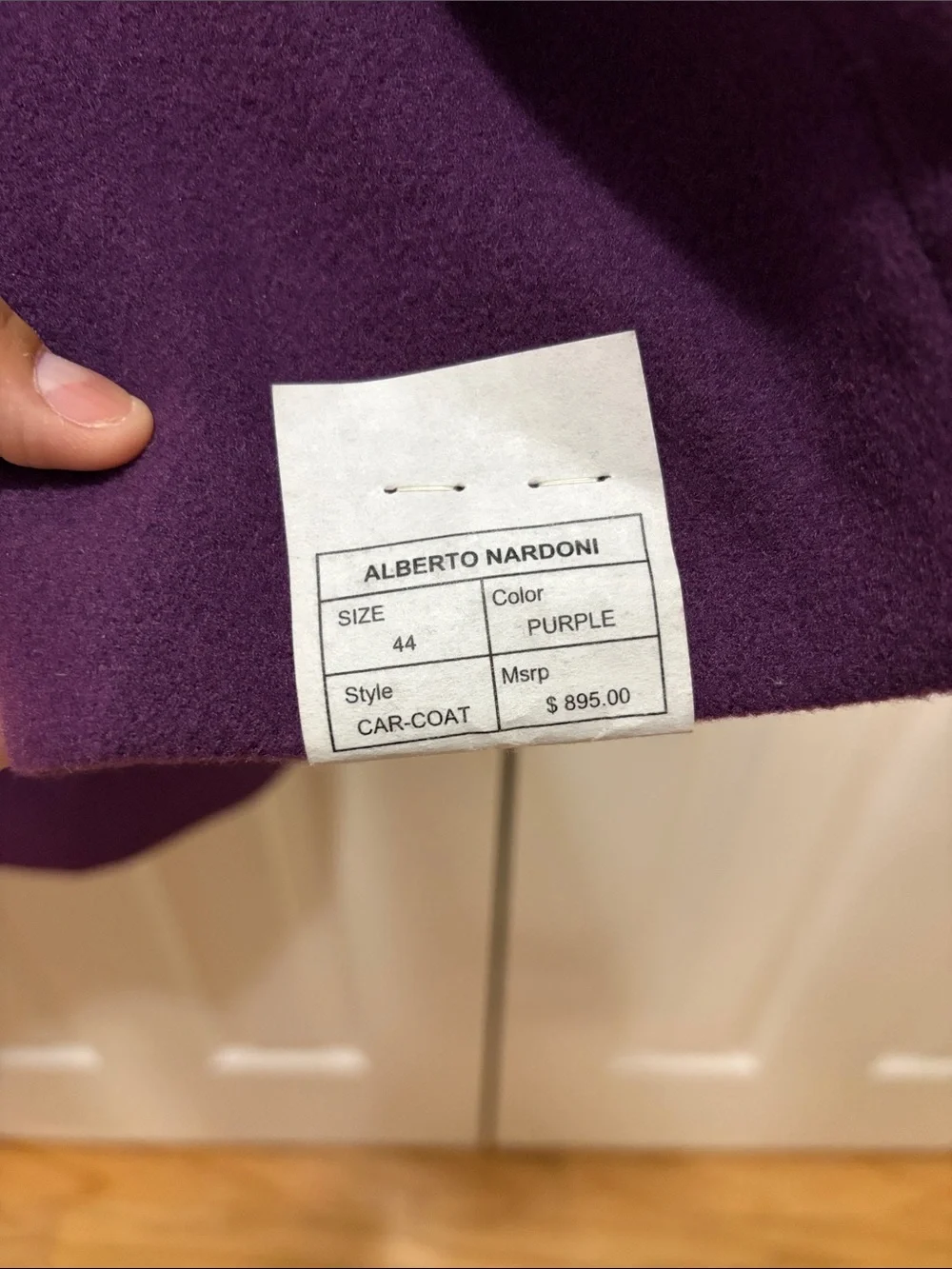 Alberto Nardoni Purple Wool Blend Overcoat - Classic Button Front